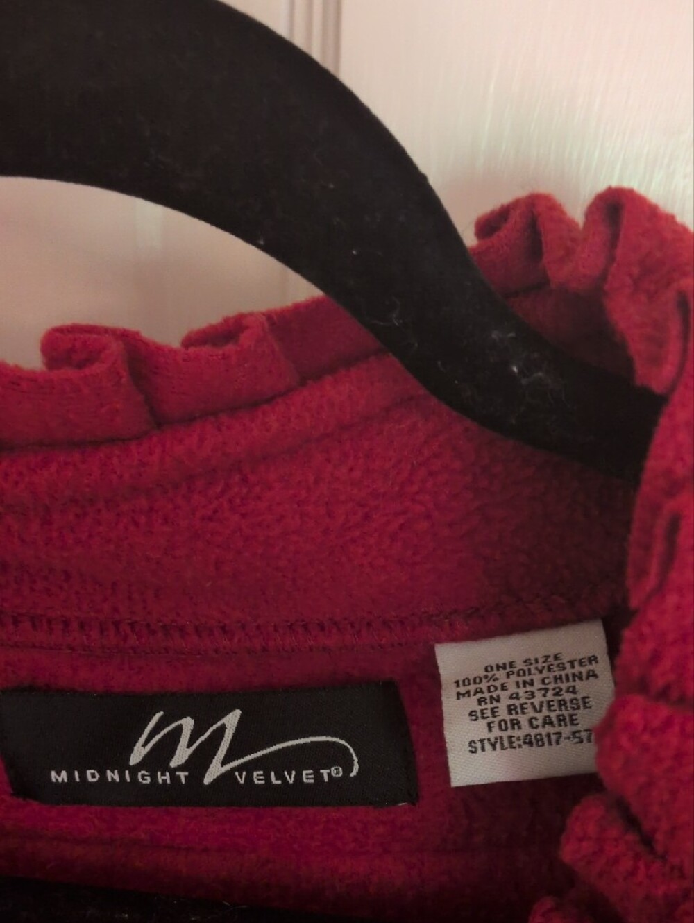 Midnight Velvet Red Ruffle-Trim Open Cardigan - Picture 2 of 7